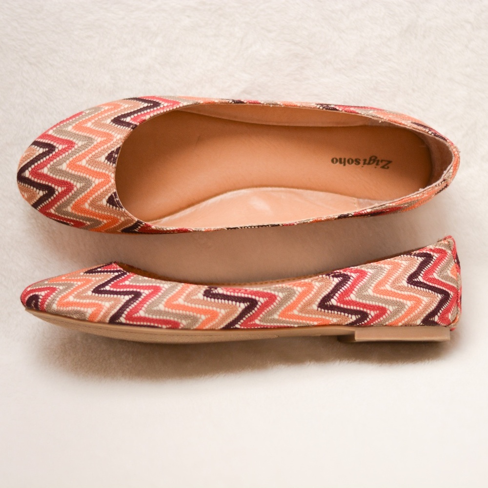 Zigisoho Zigzag Aztec Ballet Flats Shoes